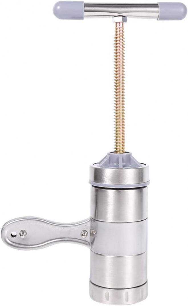 صانعة المعكرونة المصنوعة من الفولاذ المقاوم للصدأ، صانعة المعكرونة المحمولة مع 5 رؤوس لنودلز بسماكات مختلفة، عصارة متعددة الاستخدامات - Image 3