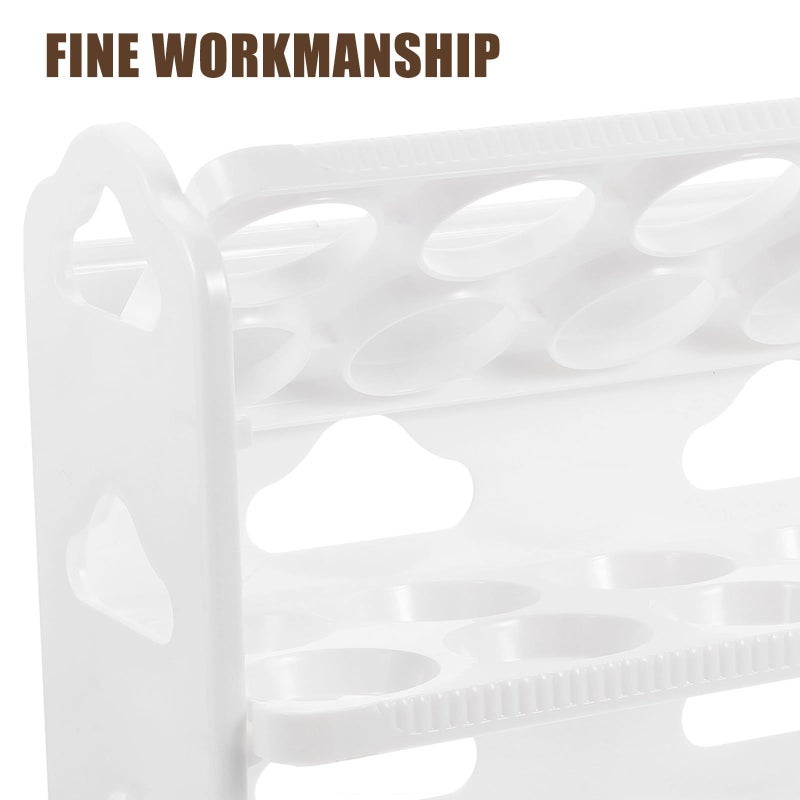 Egg Storage Container 30 Slot 3 Layer Tray With Timer For Refrigerator Side Door Pearl White - Image 4