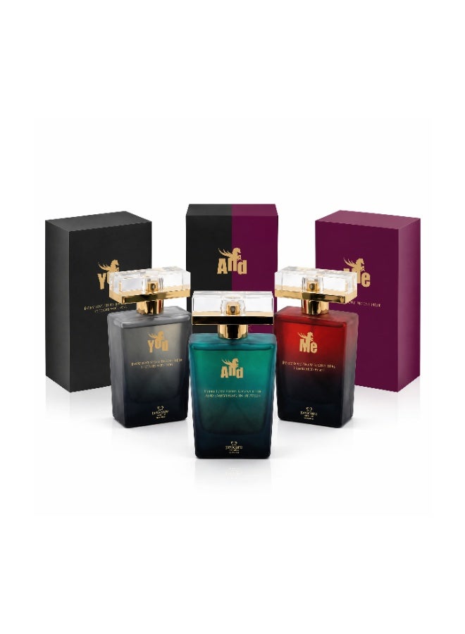 YOU & AND & ME Perfume Set - 3 Signature Fragrances for Men & Women