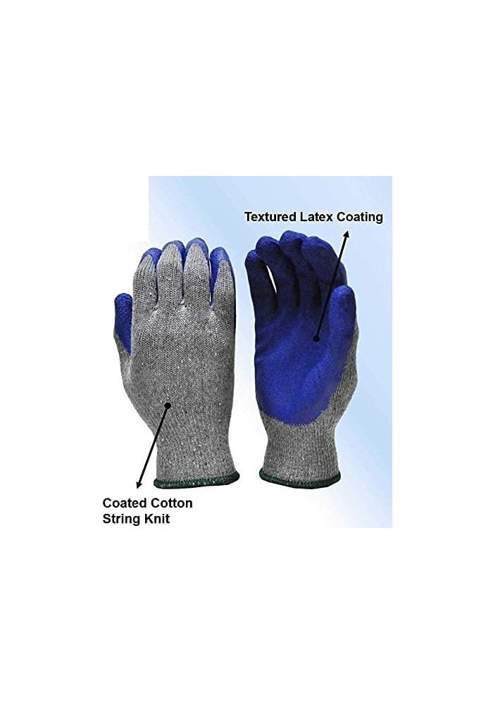 AQ AQSON قفازات عمل مطاطية لاتكس مزدوجة الطلاء AQSON للاستخدام الثقيل للبناء والبستنة - أزرق/أحمر - Image 2