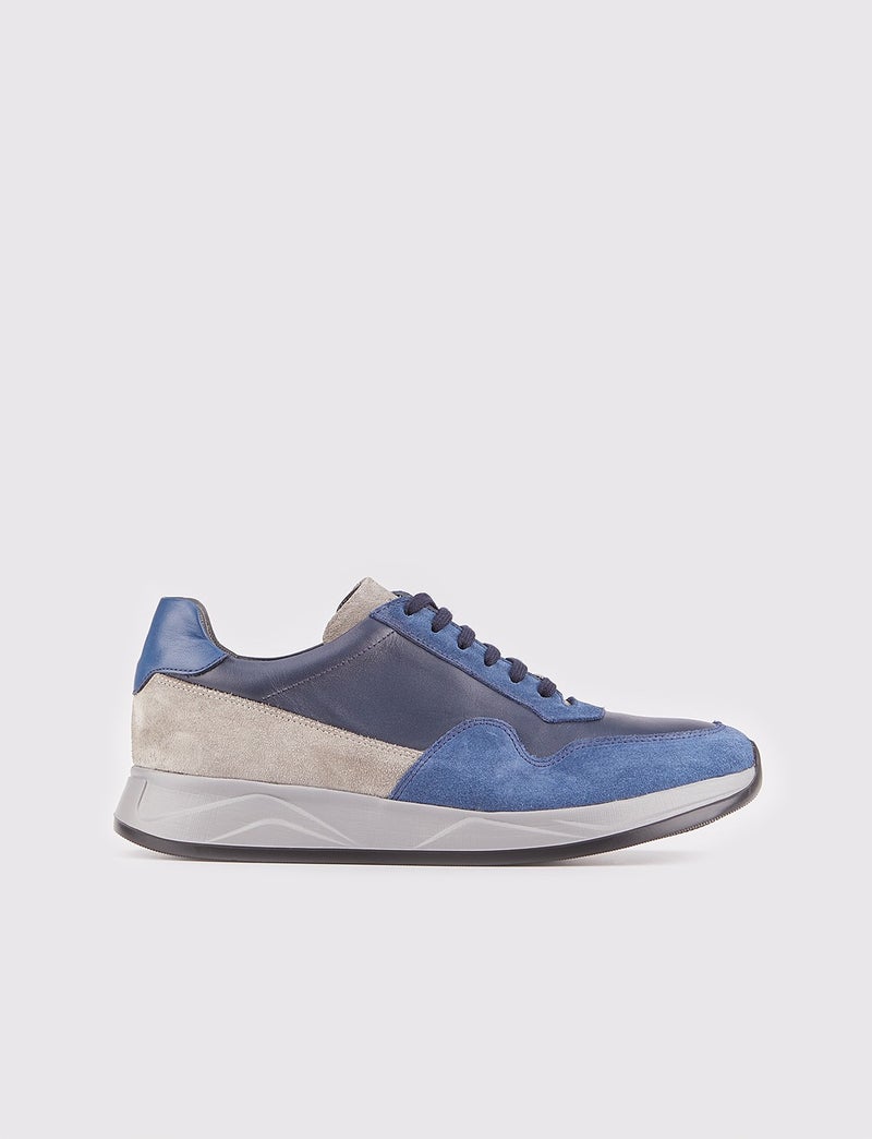Cabani Special Design Amalfi Real Leather Light Sole Men's Sneaker Shoes 507M1520 Navy Blue  - Image 1