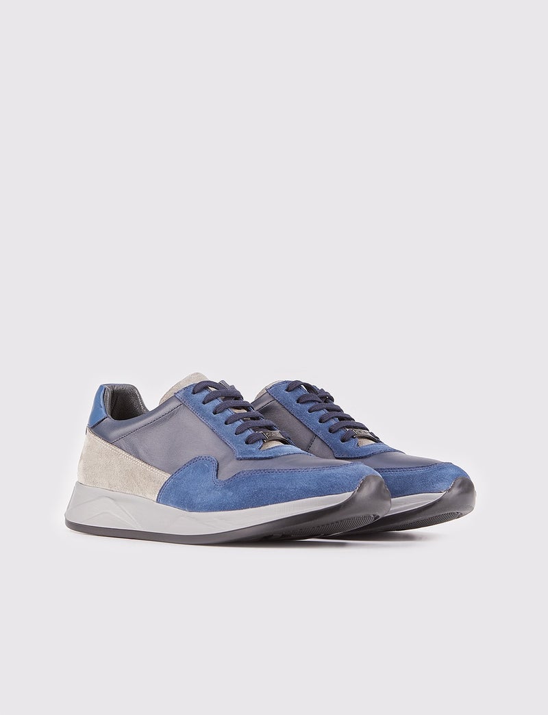Cabani Special Design Amalfi Real Leather Light Sole Men's Sneaker Shoes 507M1520 Navy Blue  - Image 2