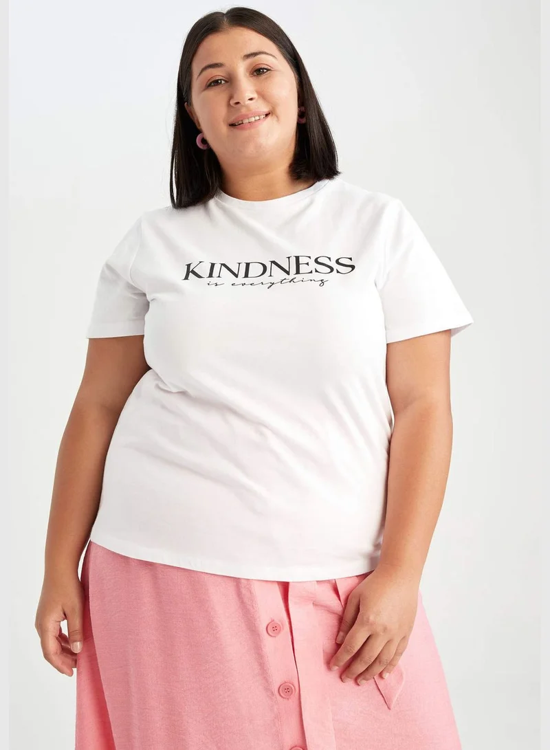 DeFacto Regular Fit Short Sleeve Slogan Print T-Shirt