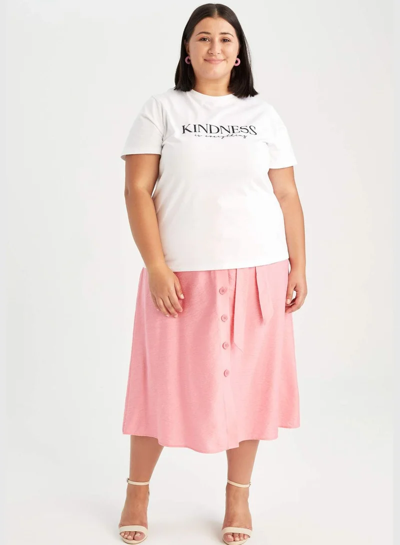 DeFacto Regular Fit Short Sleeve Slogan Print T-Shirt