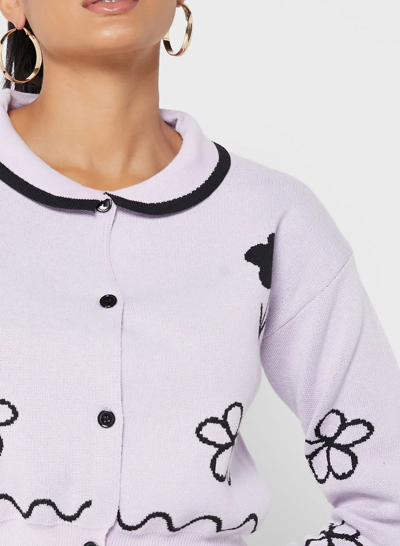 ELLA Floral Collared Cardigan