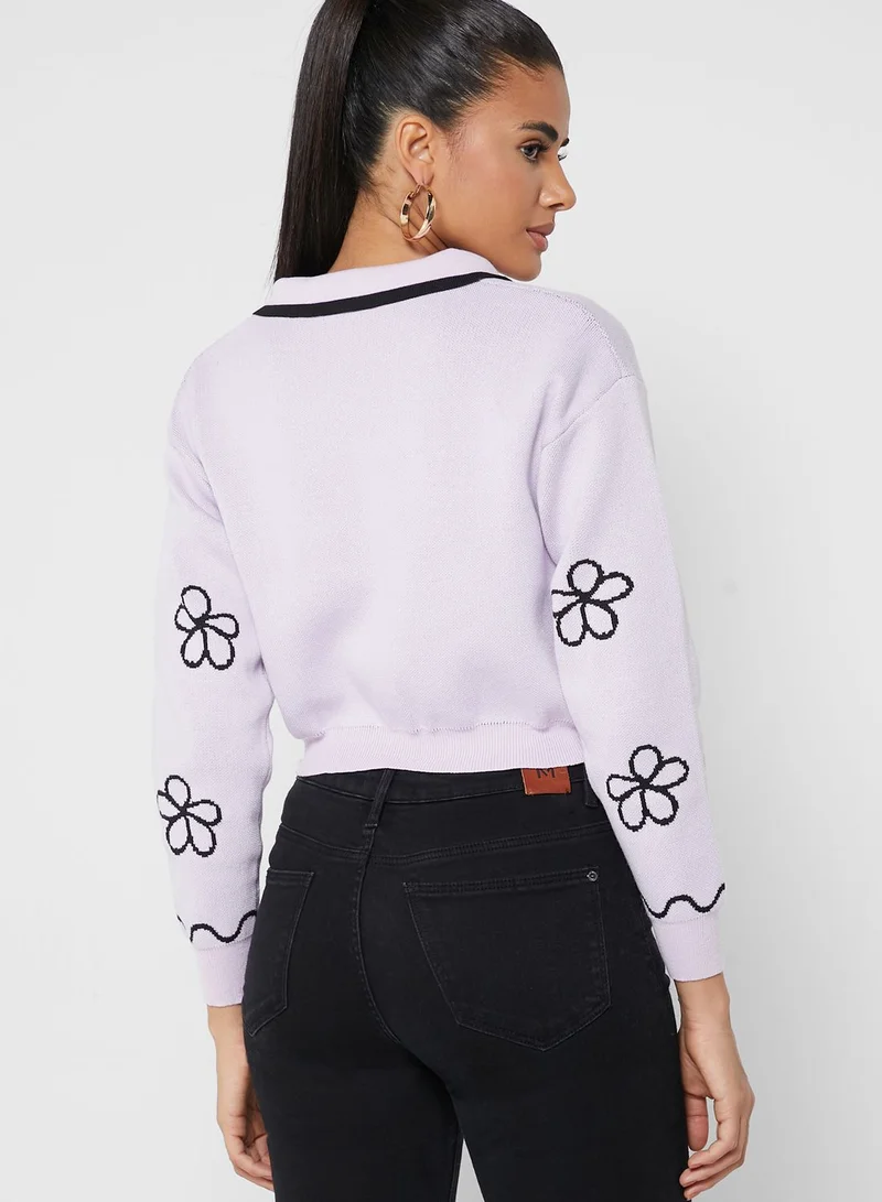 ELLA Floral Collared Cardigan
