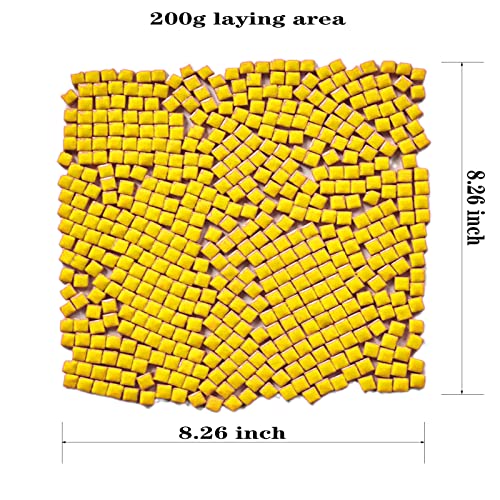 PINUO&KE 200 Pieces / 200 g Mosaic Tiles, Square Shapes 0.4x0.4 inch Square Ceramic Mosaic Mosaic Glass Pieces for DIY Art Crafts and Home Decorations - Yellow - Image 2