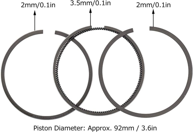 klarako Piston Ring Kit, Piston Ring Set High Hardness for Diesel Generator for Engine - Image 4