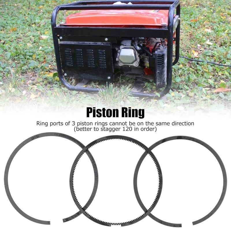 klarako Piston Ring Kit, Piston Ring Set High Hardness for Diesel Generator for Engine - Image 3