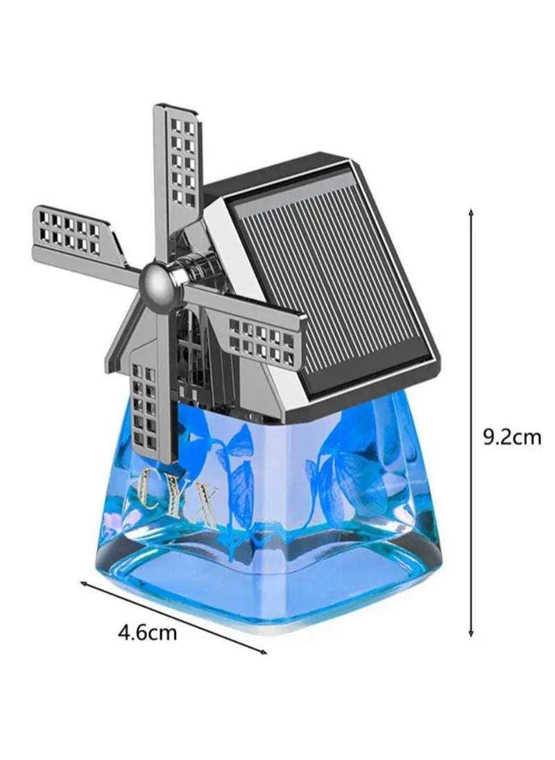 BLUE CORAL Car Air Freshener Light Styling Solar Windmill Model Center Console Decoration Auto Fragrance Air Fresheners Car Accessories (Yellow)  - Image 4