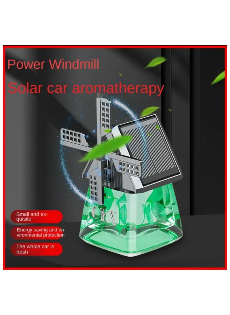 BLUE CORAL Car Air Freshener Light Styling Solar Windmill Model Center Console Decoration Auto Fragrance Air Fresheners Car Accessories (Yellow)  - Image 5