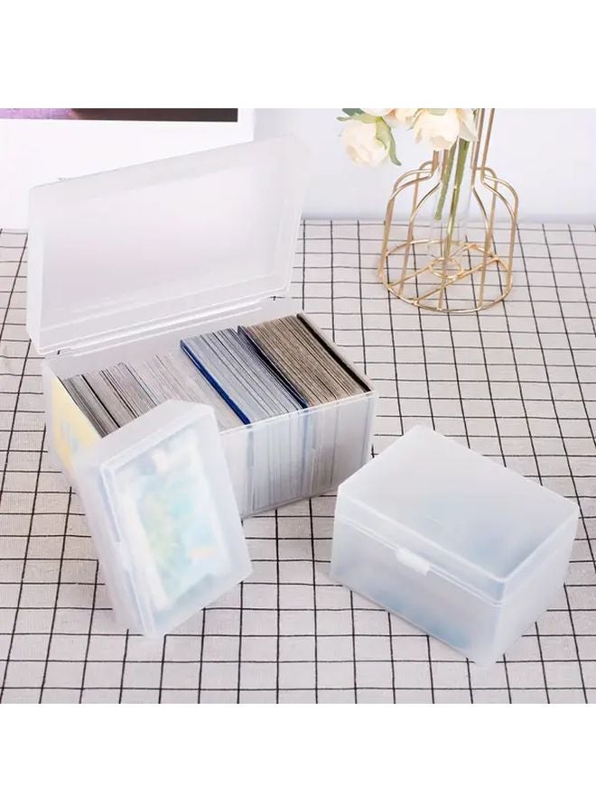 3pcs Clear Plastic Card Storage Boxes 1 Large And 2 Small With Lids Transrectangular Organizer For Playing Cards Game Cards Collectibles Durable PP Material Flip Top Design Easy Access - Image 5