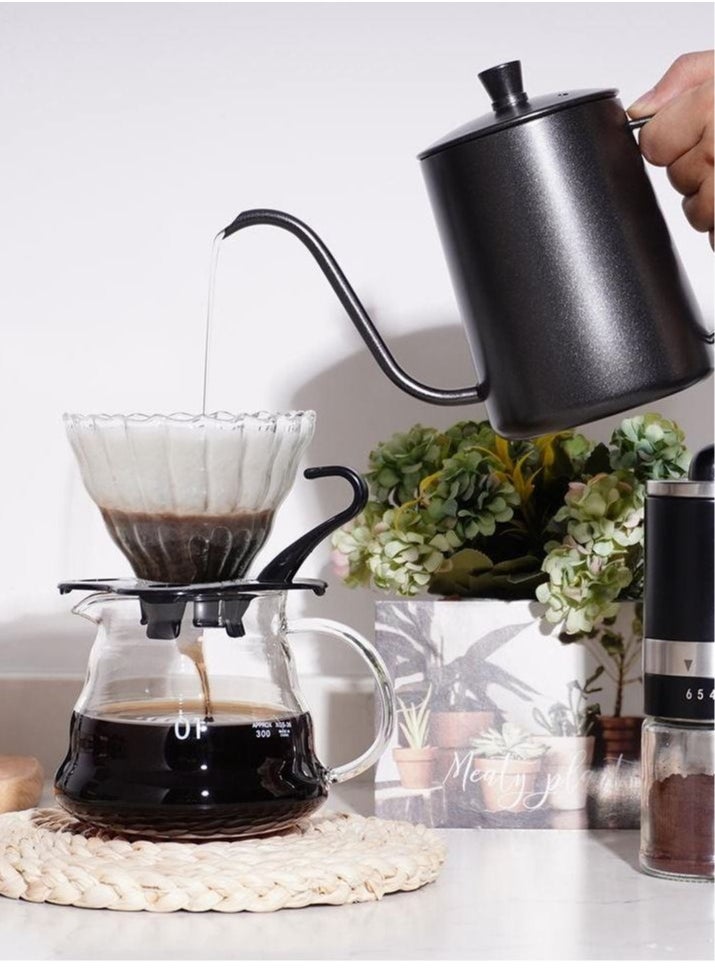 ماركة غير محددة - مجموعة القهوة للسفر V60 مجموعة ماكينة صنع القهوة مع حقيبة حمل باللون الأسود سعة 600 مل - Image 1