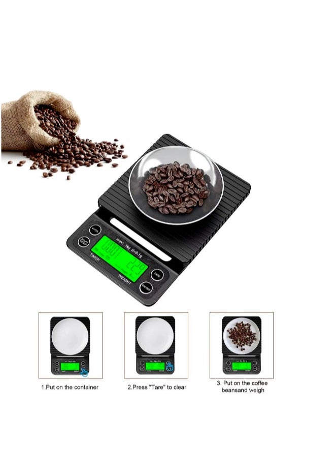 ماركة غير محددة - مجموعة القهوة للسفر V60 مجموعة ماكينة صنع القهوة مع حقيبة حمل باللون الأسود سعة 600 مل - Image 1
