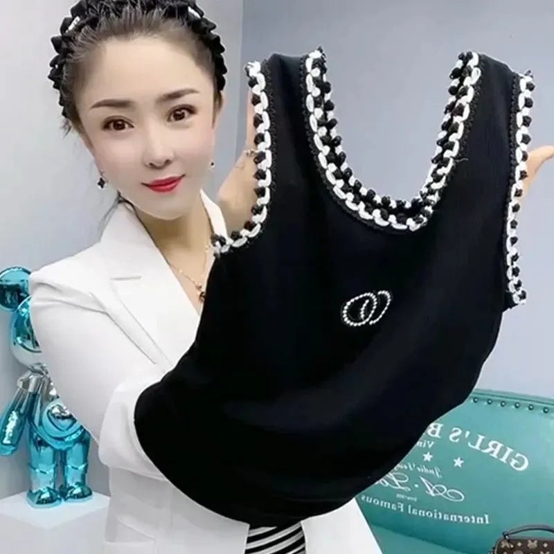 Summer Vest Fashion Small Chanel Style High-End Sense Inner Belly Covering Slimming Foreign Breeze Shortness Base Strap Breast Covering Top - Image 2