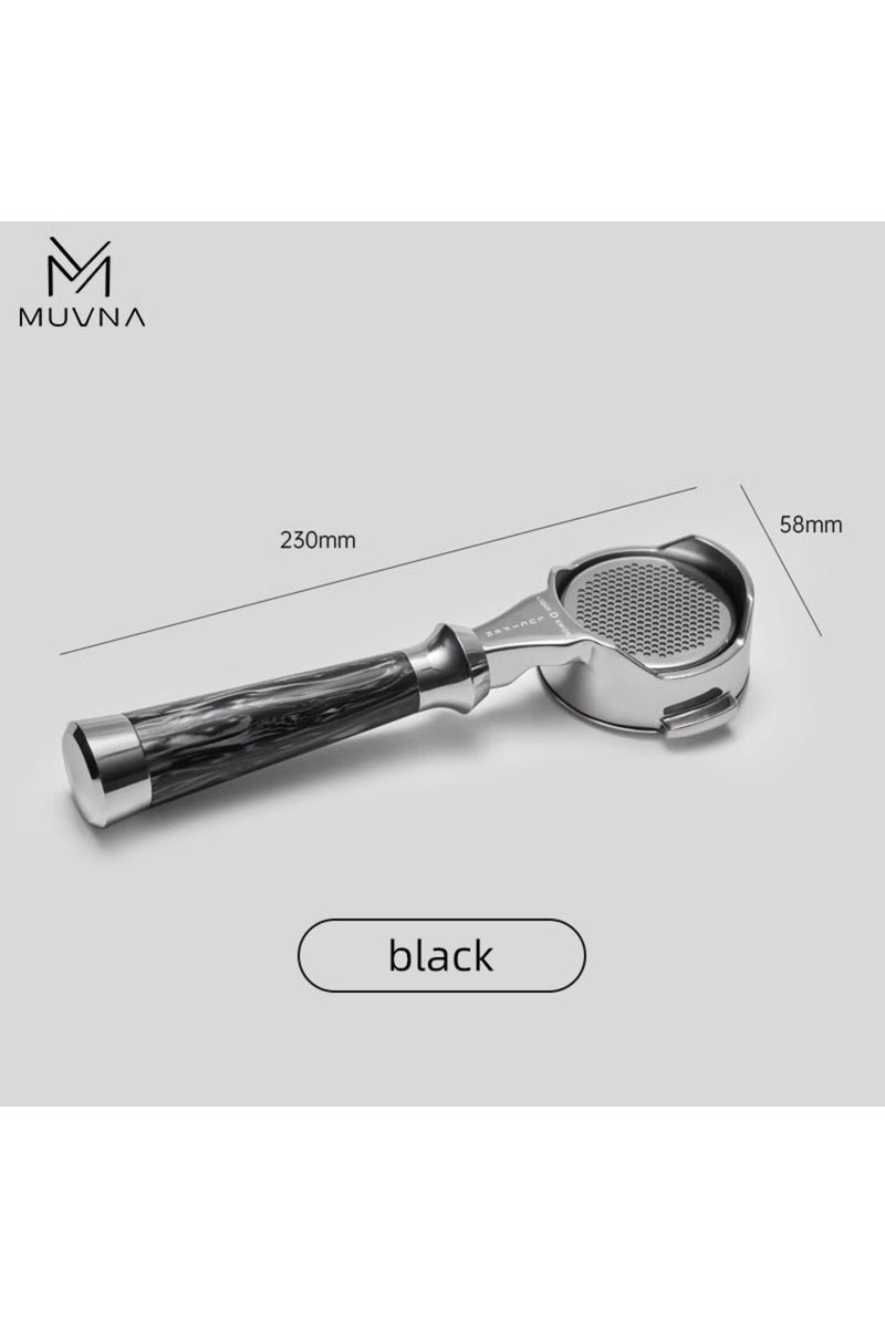 فلتر قهوة إسبريسو بدون قاعدة من موفنا، أسود اللون، 58 مم، مزود بفتحتين، مصنوع من الفولاذ المقاوم للصدأ، مع وصلة E6.