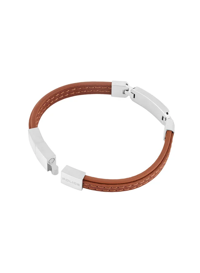 Police Brown Layerlock Leather Band Leather Bracelet for Men for Men | Best Price UAE