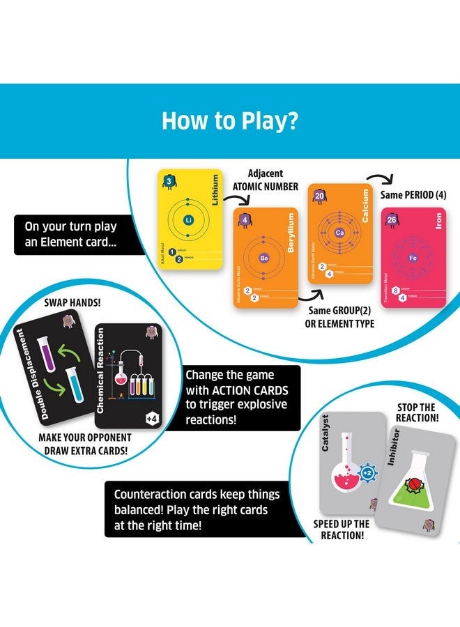 تشاك أند تشاكلز لعبة بطاقة الطباشير والضحكات - لعبة الجدول الدوري للانفجار الأولي للأطفال من سن 10 إلى 15 عاما ، لعبة عائلية ممتعة ، لعبة التعلم والجذع ، هدية تعليمية للأولاد والبنات 8 ، 9 ، 10 ، 11 ، 12 سنة فما فوق - Image 4