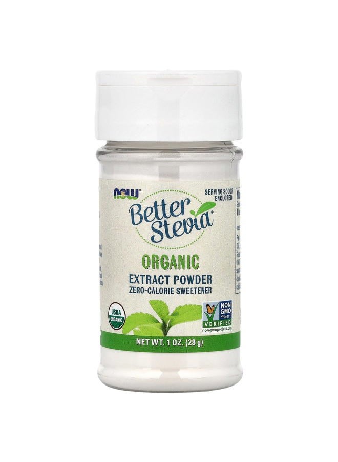 Now Foods Better Stevia Organic Extract Powder, Zero-Calorie Sweetener 1 Oz (28g) - Image 1