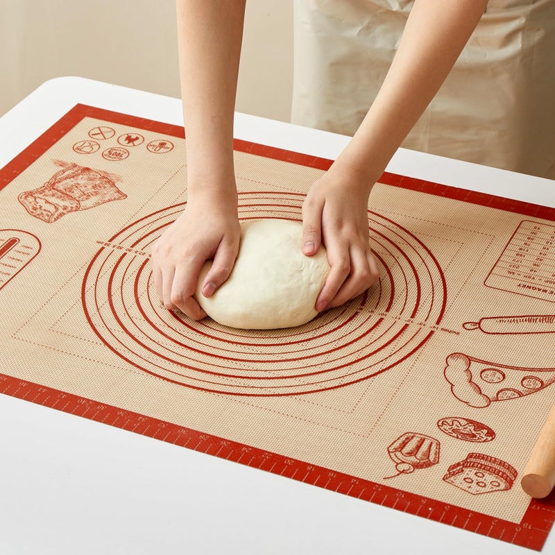 Quellance Silicone Baking Pastry Dough Mat - 26x16Inch Extra Large Cookie Bread Rolling Mats Sheet, Nonstick Kitchen Counter Kneading Board, Thick Reusable Pie Cookies Pizza Fondant Making Matt with Measurement - Image 3