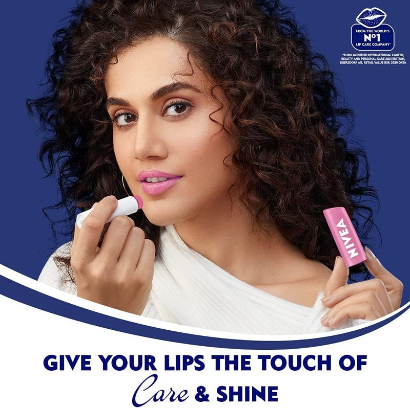NIVEA Soft Rosé Caring Lip Balm Stick - 24h Melt-in Moisture - Image 3
