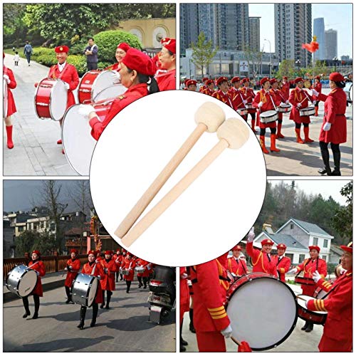 Fockety آلة موسيقية فوكتي، عصا طبلة خشبية صوفية 2 قطعة، وزن رأس ناعم للهواة والمحترفين - Image 5