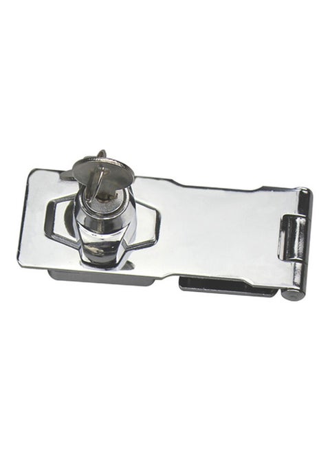 Plating Self Locking Security Hasp Staple 2 Keys Cabinet Lock Drawer Padlock Silver 20*10*20cm