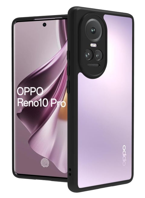 Case Cover Shockproof Hard PC Back Soft TPU Frame Anti-yellowing Slim Protective Cover Compatible with Oppo Reno 10 / Reno 10 Pro (Clear)