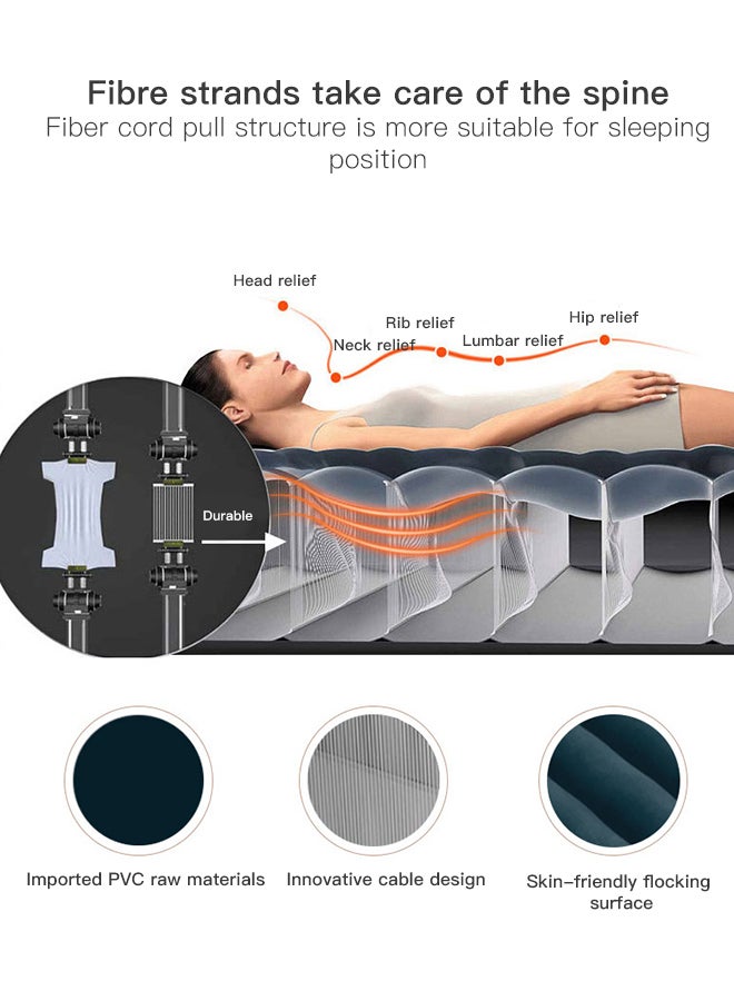 INTEX Built-in Electric Pump Double-layer Enlarged Wire-pulling Air Bed Flocking Air Mattress 152x203x33 cm - Image 4