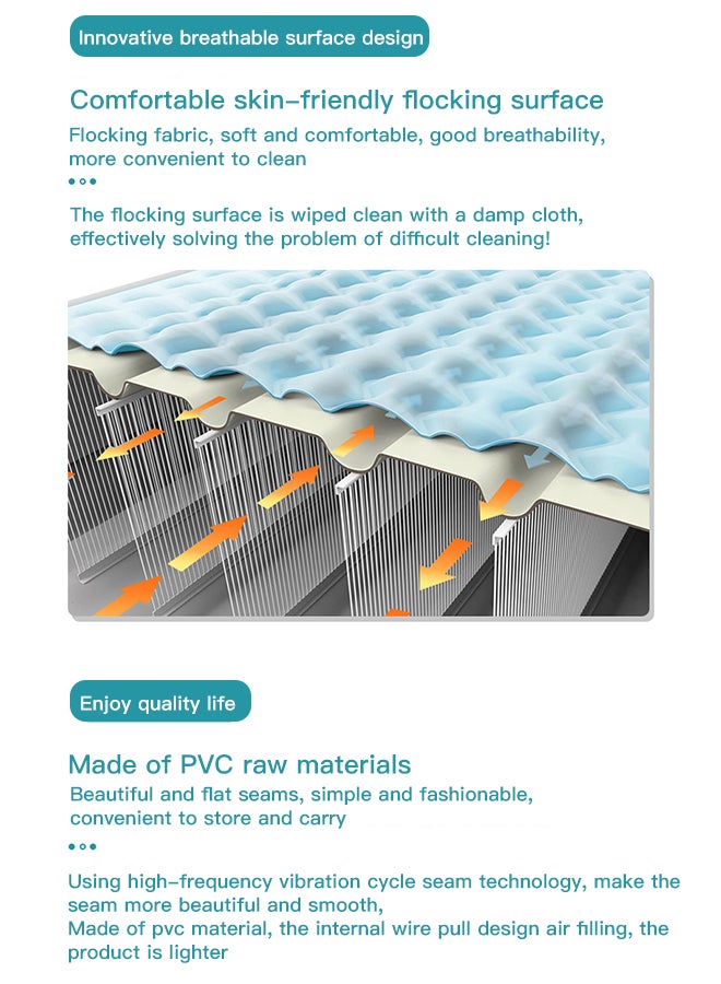 INTEX Built-in Electric Pump Double-layer Enlarged Wire-pulling Air Bed Flocking Air Mattress 152x203x33 cm - Image 5