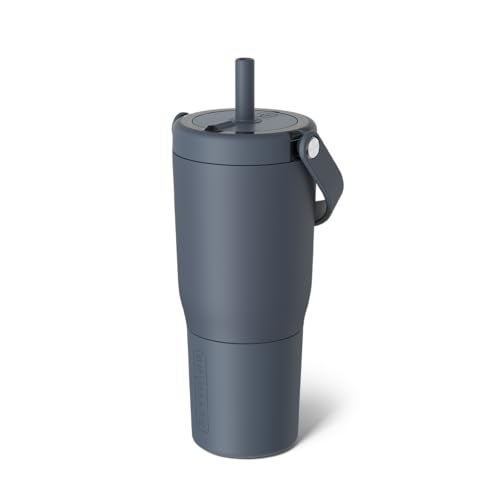 BrÃ¼Mate BrMate Resa 25oz 100 Leakproof Tumbler wHandle Straw Flexible SoftSip Straw Silicone Sleeve for Durability Stainless Steel Cup Holder Travel Friendly Water Bottle Nightfall Blue - Image 1