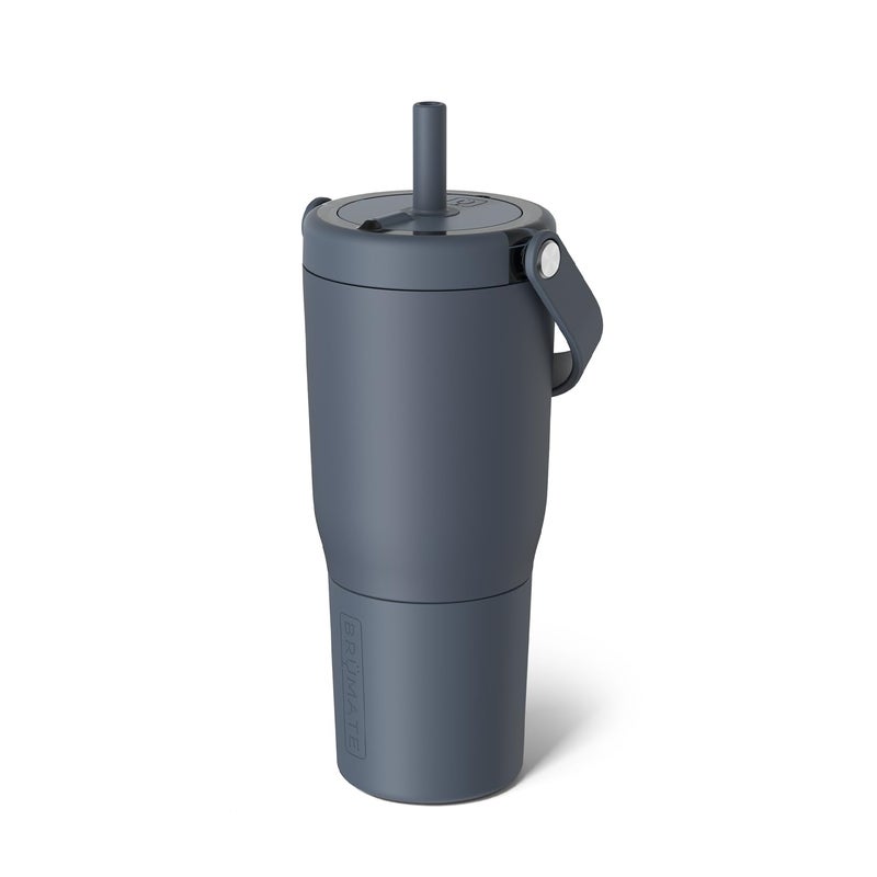 BrÃ¼Mate BrMate Resa 25oz 100 Leakproof Tumbler wHandle Straw Flexible SoftSip Straw Silicone Sleeve for Durability Stainless Steel Cup Holder Travel Friendly Water Bottle Nightfall Blue - Image 2