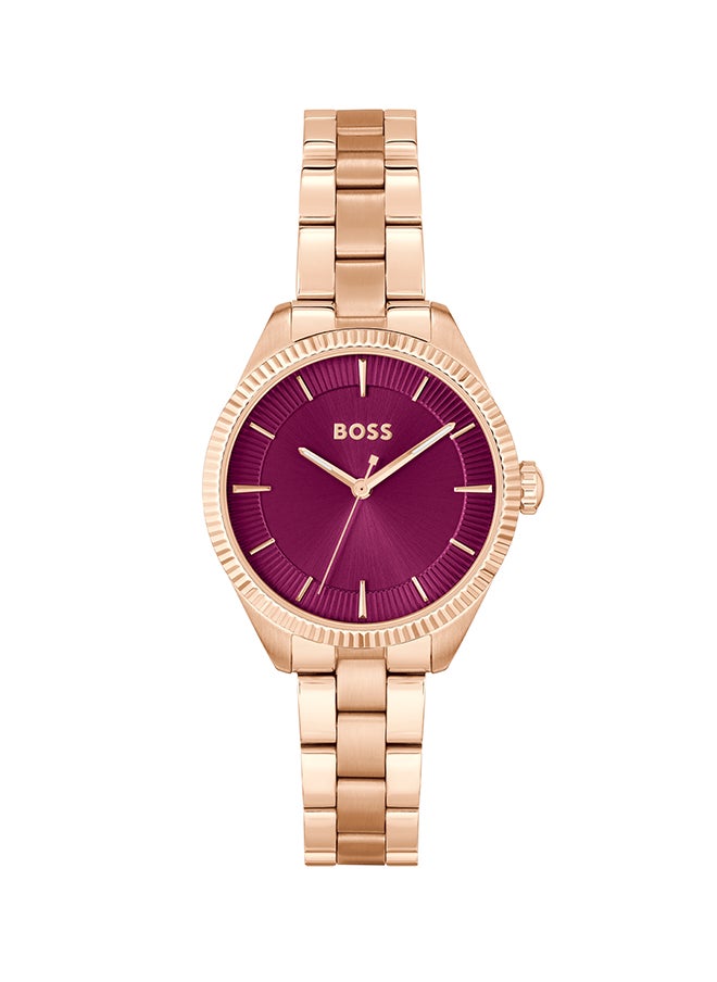 HUGO BOSS ساعة يد نسائية أنالوج دائرية من الفولاذ المقاوم للصدأ 1502728 - 32 مم  - Image 1