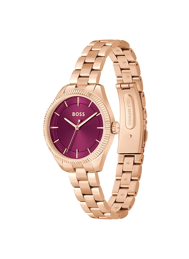 HUGO BOSS ساعة يد نسائية أنالوج دائرية من الفولاذ المقاوم للصدأ 1502728 - 32 مم  - Image 2