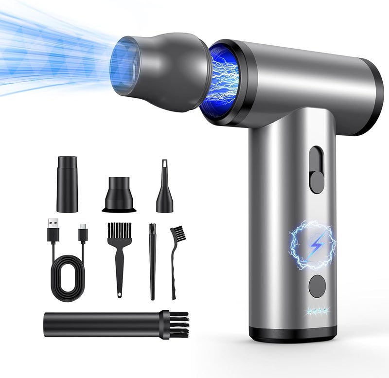 MBYULO Compressed Air Duster-300000RPM Super Power Air Duster Electric, Rechargeable Brushless Motor Durable Mini Blower, 6X Fast Compressed Air Blower for PC Computer, Keyboard, Outdoor, House and Car - Image 1