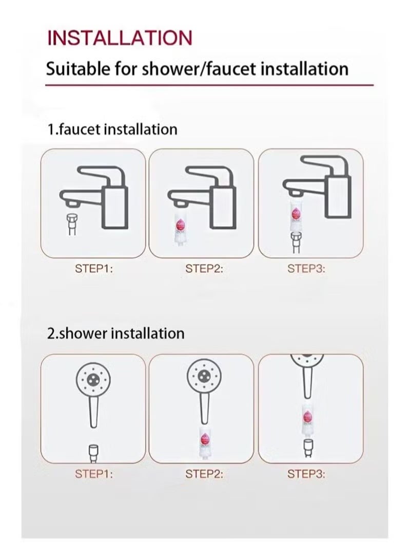 2 Pieces Vitamin C Shower Filter for Chlorine Fluoride Removal, Shower Head Water Purifier - Image 4