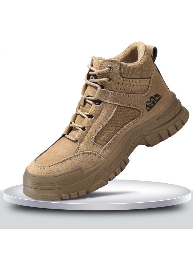 NIBEMINENT أحذية أمان للرجال مضادة للحروق أحذية عمل مضادة للكسر مع رأس فولاذي مضادة للثقب أحذية أمان صناعية - Image 1