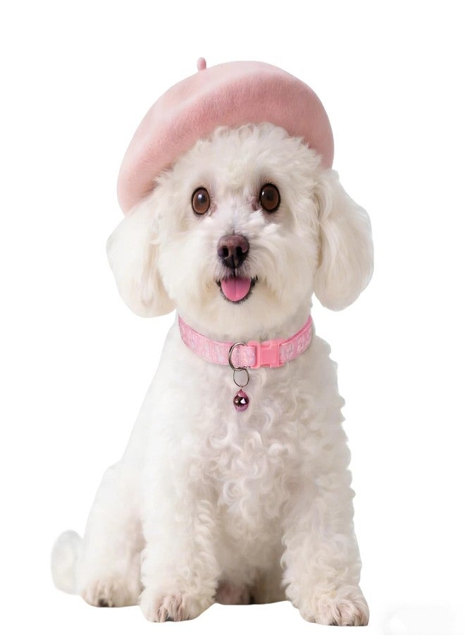 ITODA Artist Dog Costume Cute Dog Beret Adjustable Dogs Collar with Bell Halloween Cosplay Pet Costumes Accessories for Small Cat - Image 1