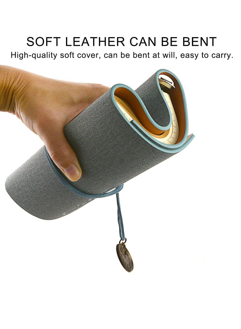 Leather Writing Journal Notebook Vintage Leather-bound Classic Spiral Bound Notepad Refillable Diary Sketchbook with Unlined Travel Retro Pendants for Girls and Boys(Green) - Image 2