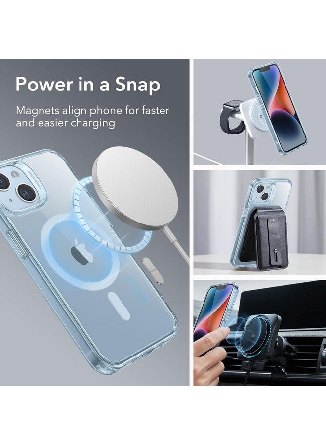 اي اس ار جراب ESR الكلاسيكي الهجين (HaloLock) - متوافق مع MagSafe، حماية عسكرية مقاومة للصدمات لجهاز iPhone 14/13، أزرق شفاف - Image 3