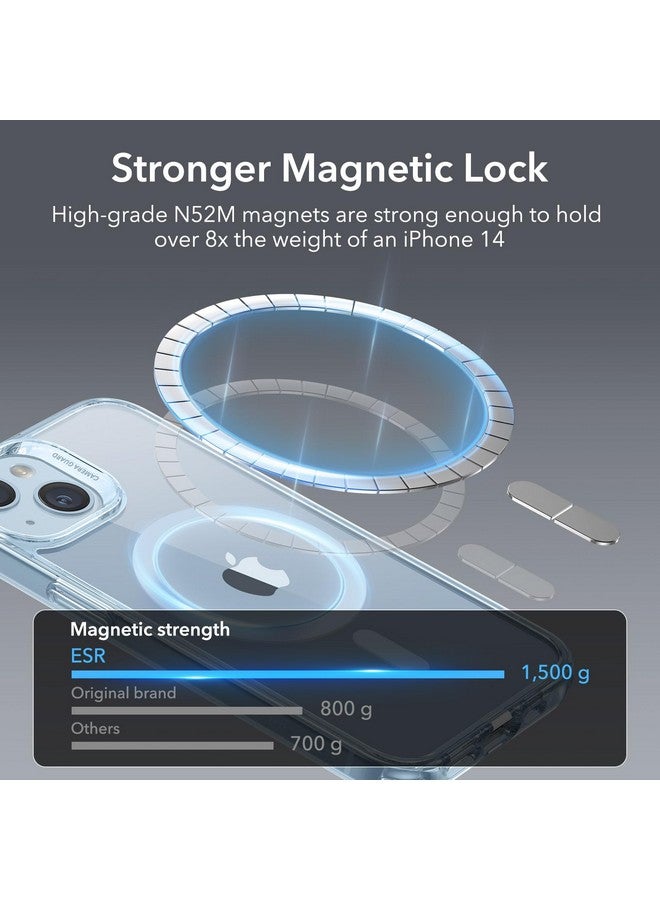 اي اس ار جراب ESR الكلاسيكي الهجين (HaloLock) - متوافق مع MagSafe، حماية عسكرية مقاومة للصدمات لجهاز iPhone 14/13، أزرق شفاف - Image 4