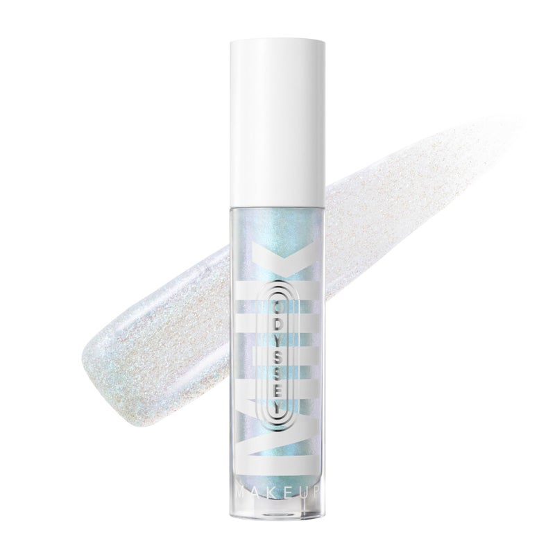 Milk Makeup Odyssey Lip Gloss â€“ Non-Sticky, Hydrating + Sheer-Tinted Gloss with Long-Lasting, High Shine Finish â€“ Vegan Formula Nourishes with Jojoba Oil â€“ Globetrot (Sky Blue Shimmer), 0.2oz - Image 1