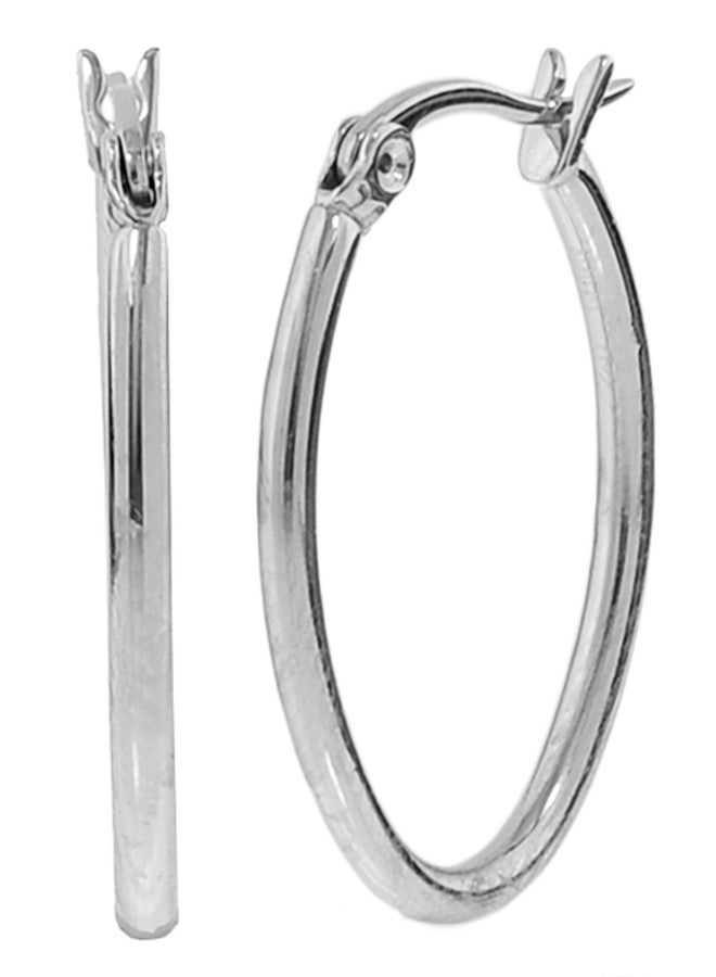 S.Michael Designs Stainless Steel Set of Oval Hoop Earrings - Image 3