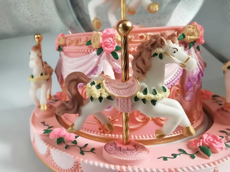 SINGEEK You are My Sunshine Music Box Carousel Horse Color Lights Unicorn Musical Snow Globe for Girls and Women Sister Daughter Mom Birthday Anniversary Valentine - Image 5