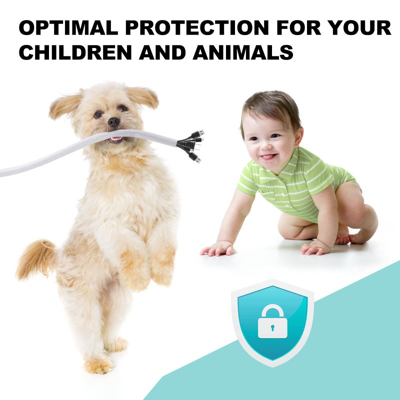 AGPTEK Cable Sleeve Cover, 10ft - 1 inch Cord Management Wire Organizer Under Desk, Home Office Computer Wire Cover Hider Cord Protector, Protect Pet Cat Dog from Chewing, White - Image 4