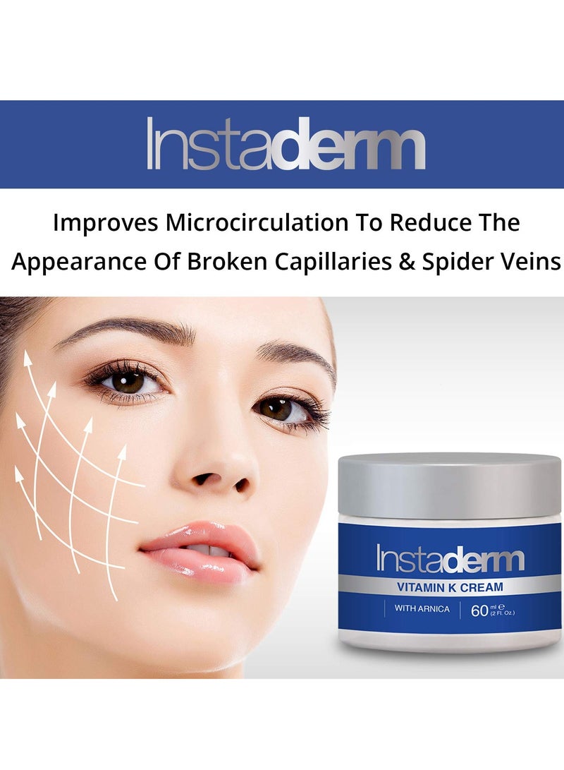 Instaderm Vitamin K Cream- Bruise Healing Formula with Arnica. Dark Spot Moisturizer for Bruising, Spider Veins & Broken Capillaries. Repair Under Eye Dark Circles, & Puffiness. - Image 3