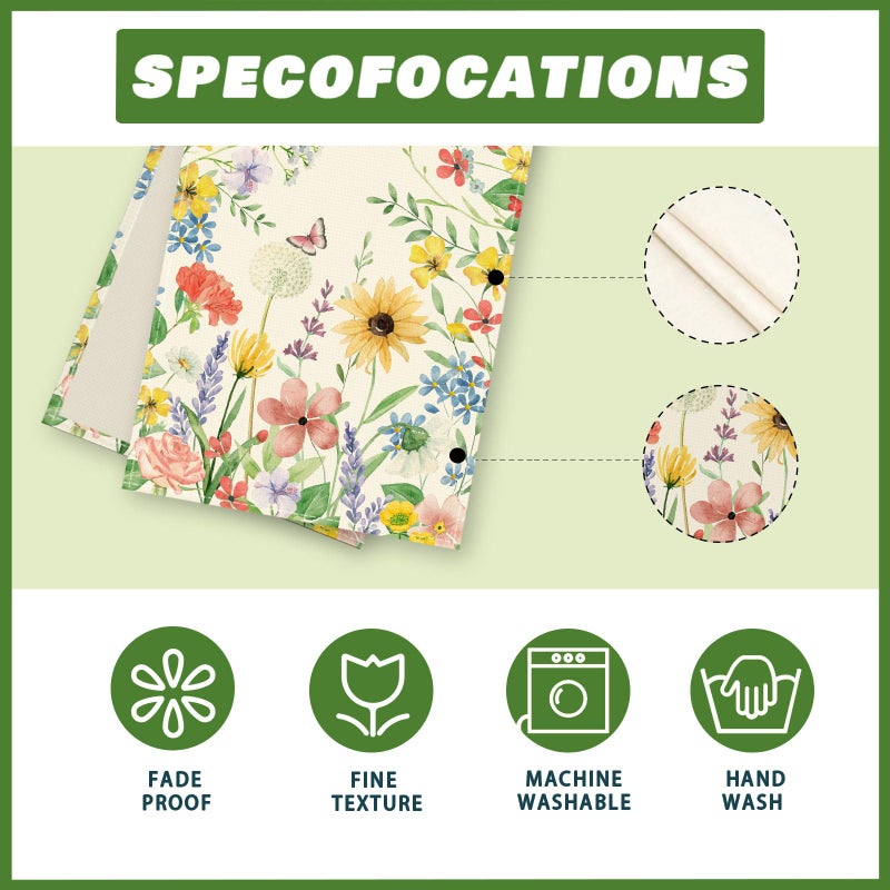 XCHI Watercolor Wildflowers Spring Table Runner Summer Table Decoration for Party Home Kitchen Dining Holiday Decor 13x72 Inch - Image 5