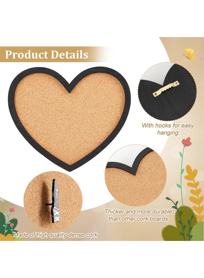 BENECREAT Pin Board Heart Cork Board Bulletin Display Board, 0.8" Thick Wall Mounted Cork Board For Brooch Pin Storage, Office Home School Wedding Decoration, 8X6.7" - Image 4