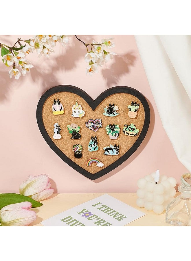 BENECREAT Pin Board Heart Cork Board Bulletin Display Board, 0.8" Thick Wall Mounted Cork Board For Brooch Pin Storage, Office Home School Wedding Decoration, 8X6.7" - Image 5