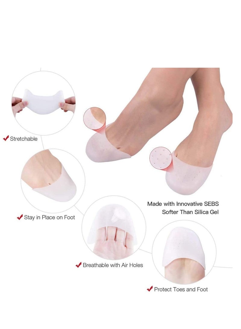 SYOSI Silicone Gel Toe Caps,  Soft Silicone Gel Toe Protectors Covers Toe Caps Metatarsal Pads Ballet Pointe Pads with Forefoot Cushion Ballet Pointe Dance High Heel Shoe Pads, 2 Pairs - Image 5
